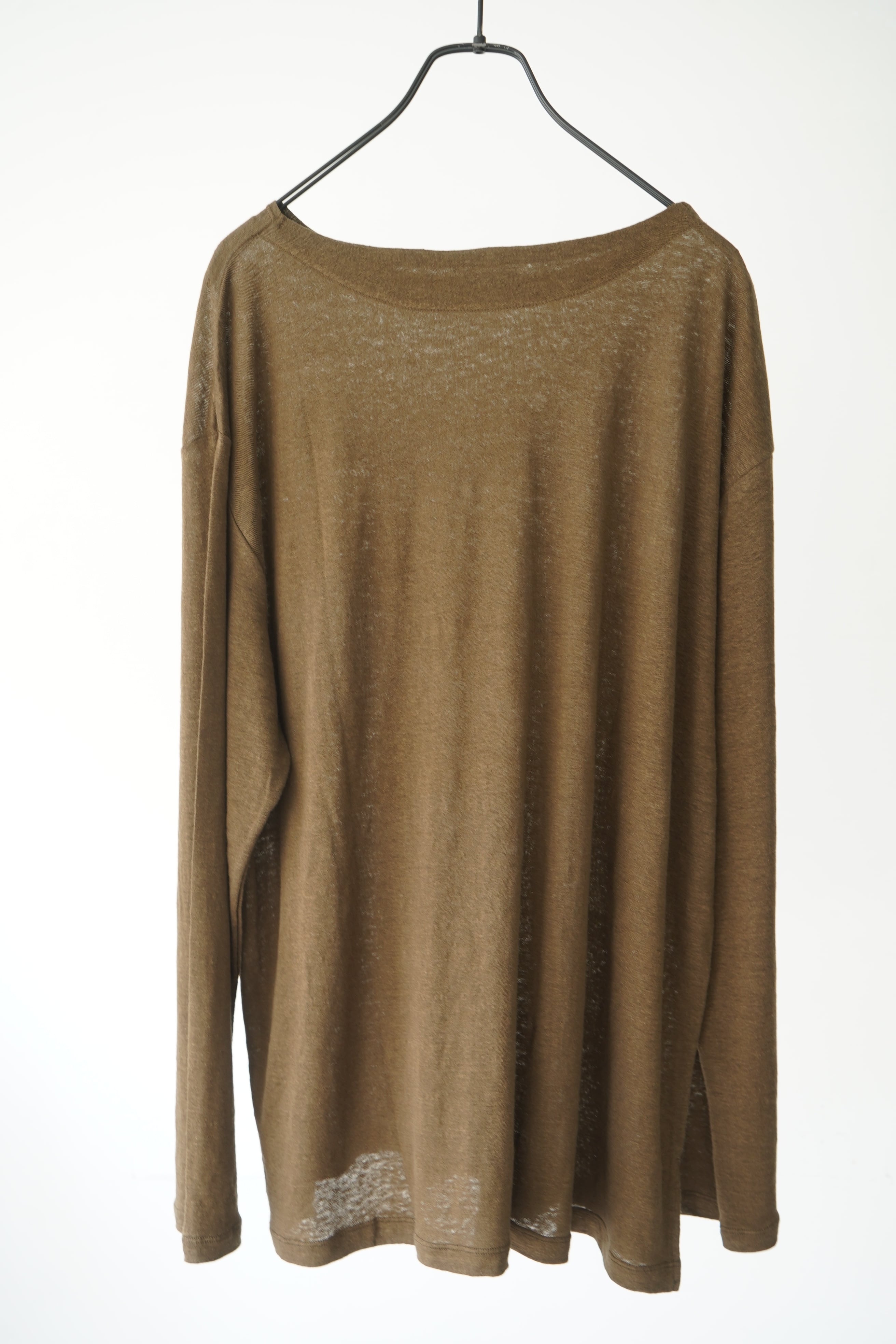 MAATEE&SONS / LINEN L/S BOAT TEE (KHAKI) | LiNN