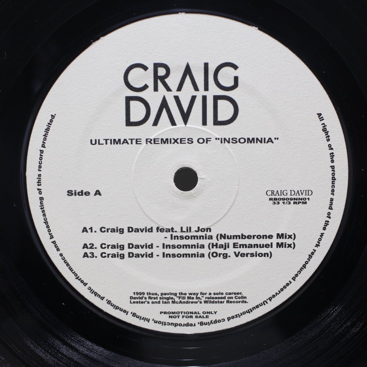 Craig David / ULTIMATR REMIXES OF "INSOMNIA" [RB0909NN01] - 画像1