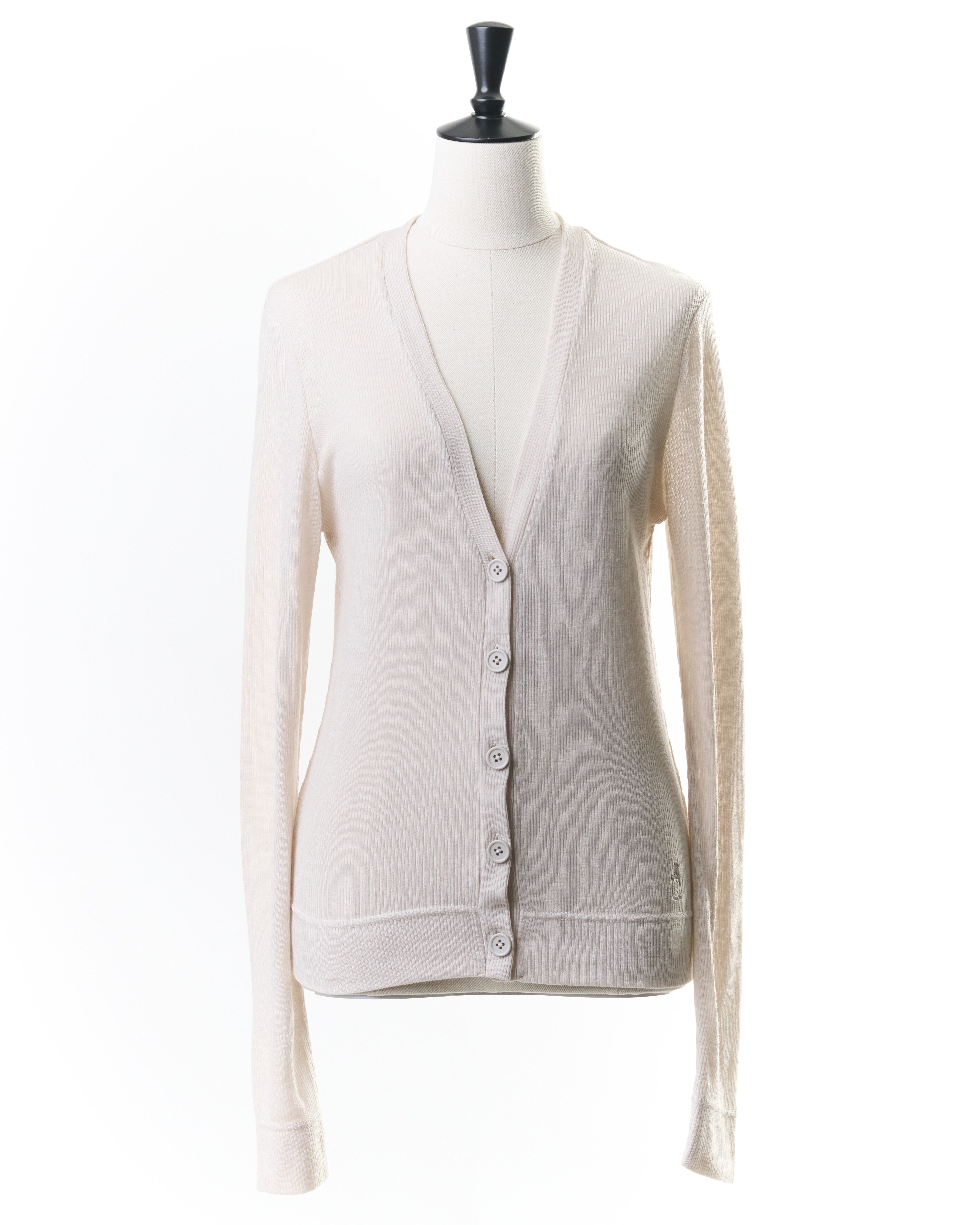 ★ウールリブカーディガン(オフホワイト)