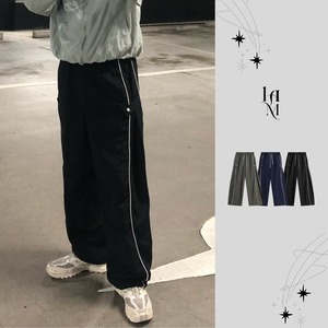 Nylon Snap Patch Lined  Pants (3color)