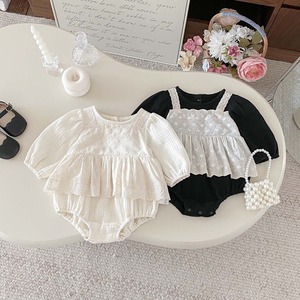 【BABY】レイヤードレースロンパース