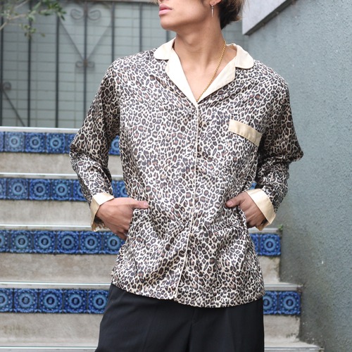 EU VINTAGE patricia LEOPARD PATTERNED PAJAMA SHIRT/ヨーロッパ古着レオパード柄パジャマシャツ