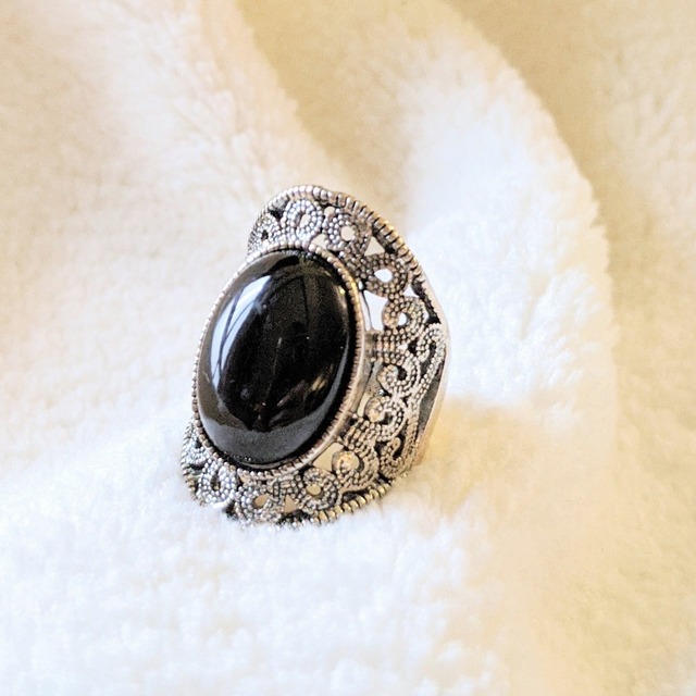 vintage silver ring "moon stone"