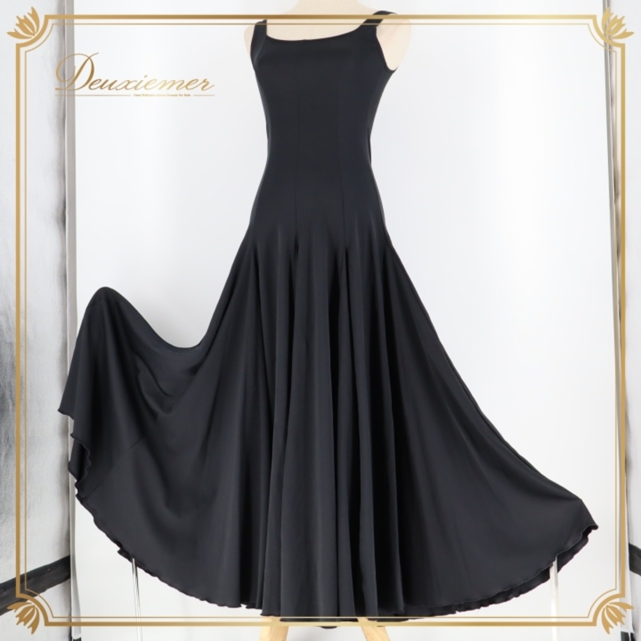 フラメンコ 衣装 ワンピース ドレス 黒 CANDELA レッスン 練習着 無地 伸縮 柔らかい ブラック系 フォーマル 舞台衣装 シンプル ドレッシー スタイルアップ コスチューム 女性用