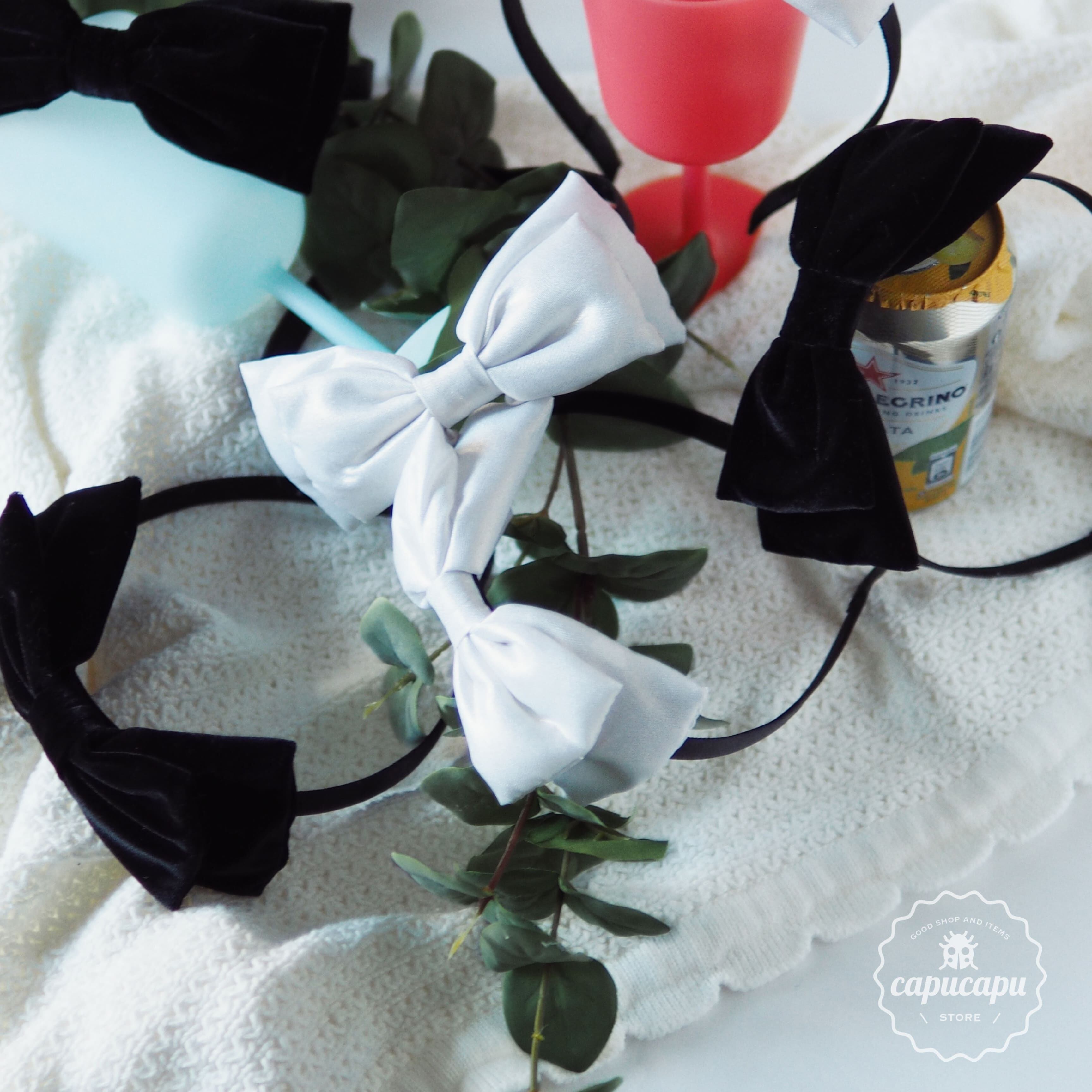 即納 Flo Barbara Hair Band 4colors ベルベットリボンカチューシャ 子供服 Capucapu