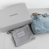 バレンシアガ クラッシュ スモール トートバッグ デニム SS24
