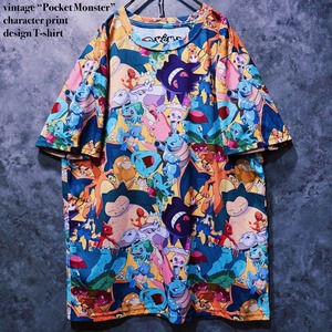 【doppio】vintage “Pocket Monster” character print design T-shirt