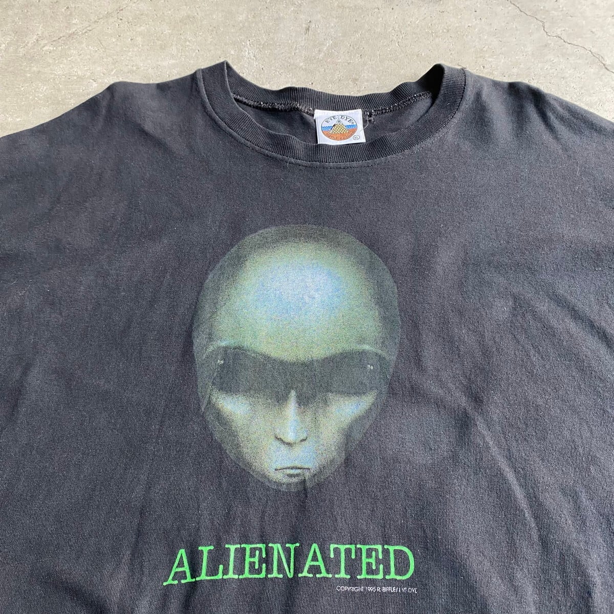 90年代 BYE-DYE エイリアン ALIENATED バックプリント プリントTシャツ 