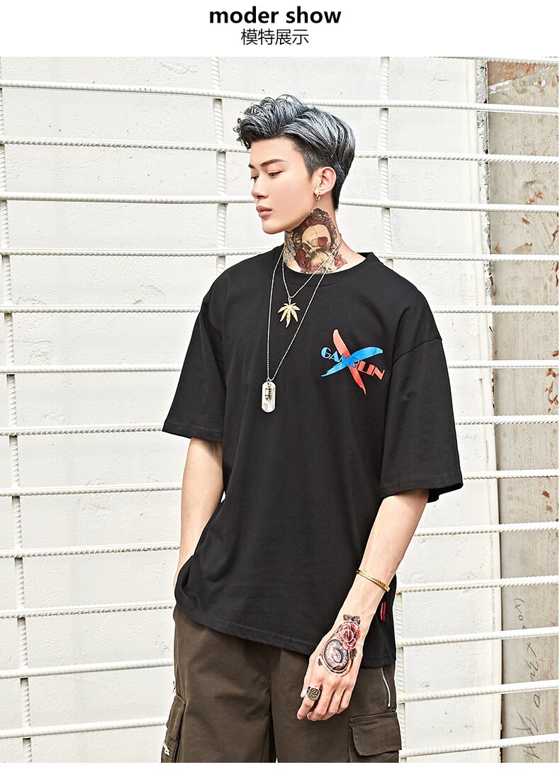 全2色 Tシャツ カットソー プリント カジュアル ストリート 