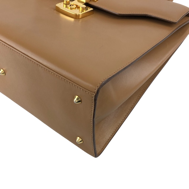 GUCCI グッチ レディロック ハンドバッグ ブラウン レザー 000/256/0192 vintage ヴィンテージ オールド zc4z5e