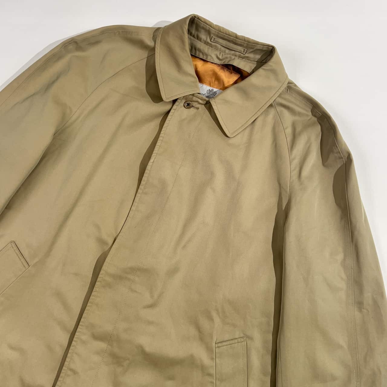 80s 英国製 Aquascutum アクアスキュータム Aqua5 ステンカラー コート /カーキベージュ系 メンズ ビンテージ