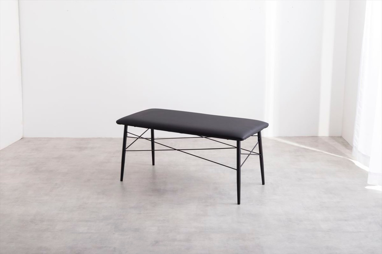 【4点セット】Evie 幅110cm石目柄ダイニングテーブル+ダイニングベンチ+チェア2脚