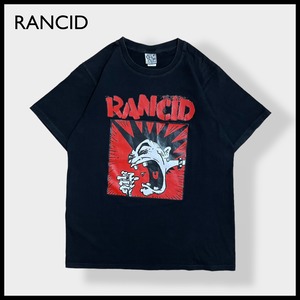 【T-SHIRT QUALTY】RANCID Tシャツ バンドTシャツ バックプリント バンt ロックt ロゴ プリント ランシド L 黒t US古着