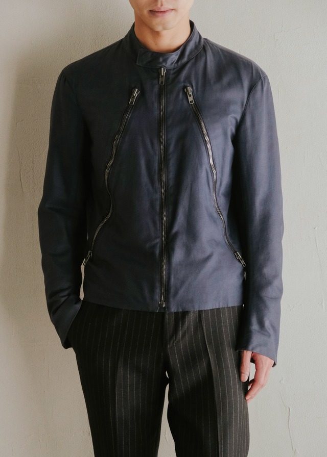 Martin Margiela 09SS 5 zip coating cotton riders jacket