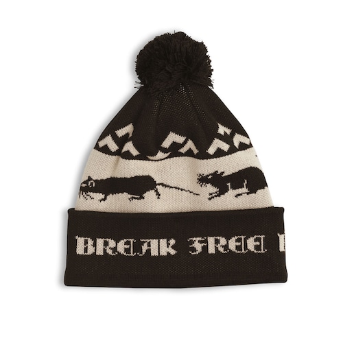 LAST RESORT AB / RAT RACE POM-POM FOLD BEANIE CHOC BROWN