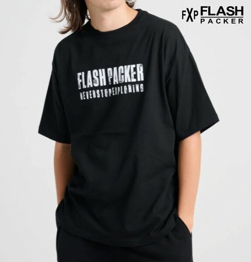 フラッシュパッカー Tシャツ 半袖 ビッグシルエット FLASH PACKER XT-DRC BLACK