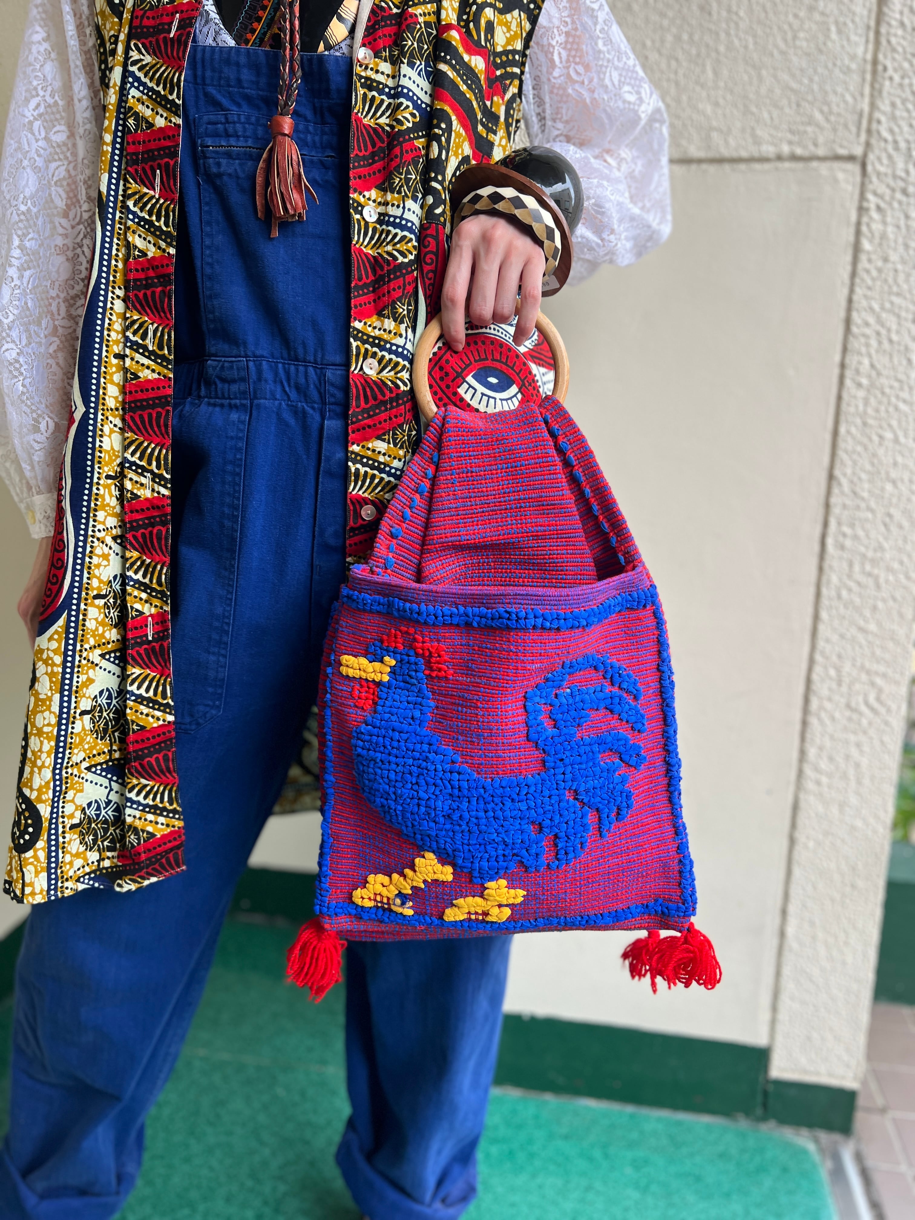 Vintage handmade bird bag ( ヴィンテージ ハンドメイド 鳥 × ウッド