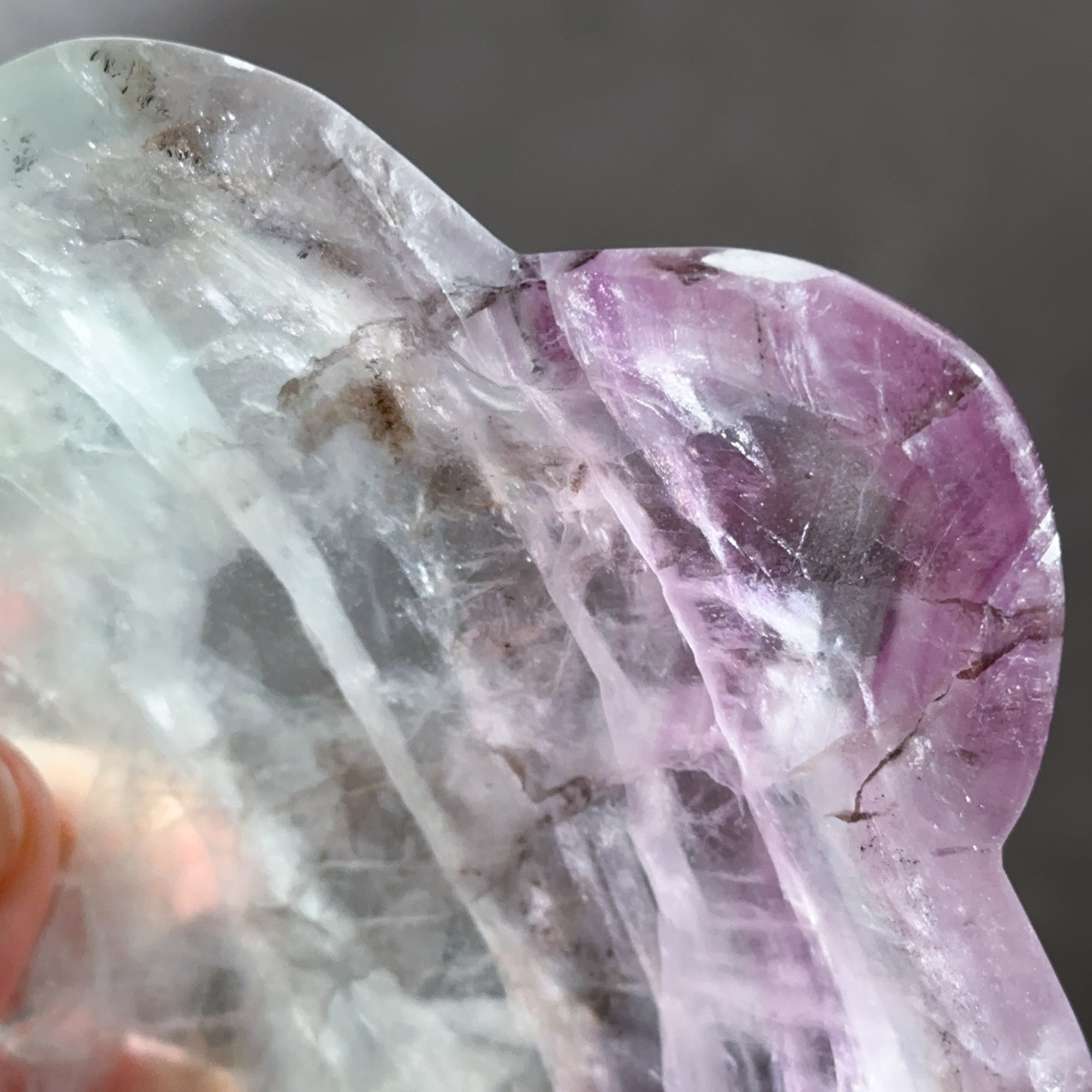 レインボーフローライト花型のうつわ01◇ RainbowFluorite ◇天然石