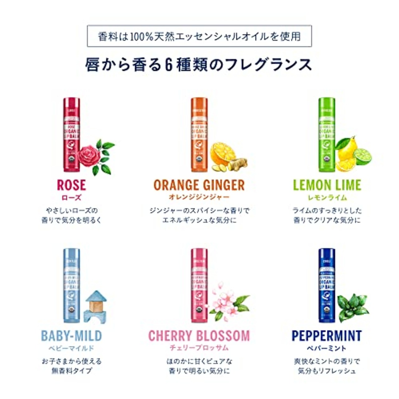 ドクターブロナー オーガニックリップバーム LE(レモンライム) ライムのすっきりとした香り 植物オイル リップクリーム 唇パック 4g