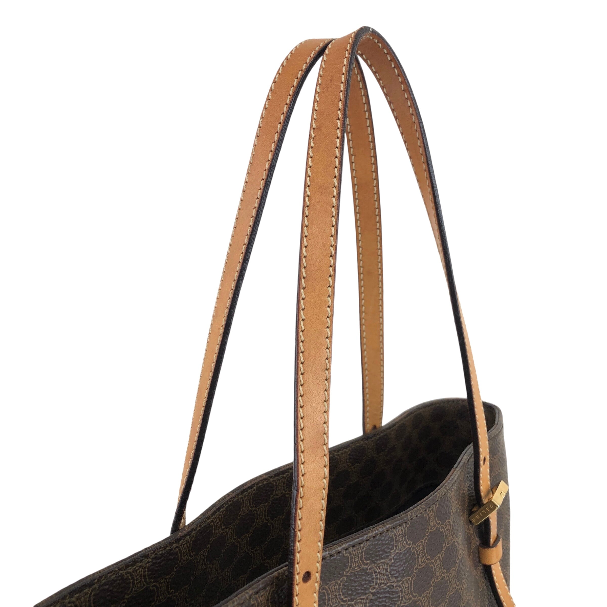 CELINE セリーヌ マカダム トートバッグ ブラウン PVCレザー vintage