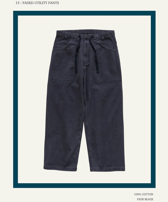 O.E.M. / OEM13  FADED UTILITY PANTS (F.BLACK)