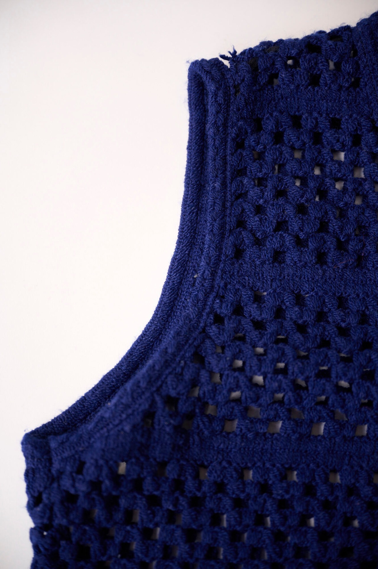 Navy blue crochet vest