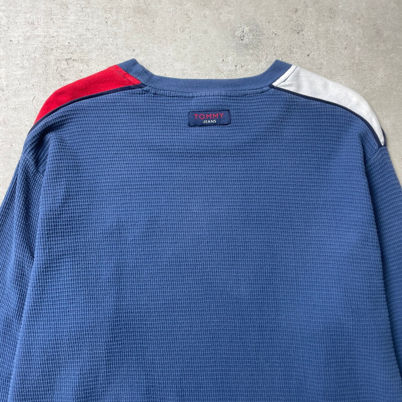 TOMMY JEANS トミージーンズ サーマル ワッフル ロングTシャツ ロンT 