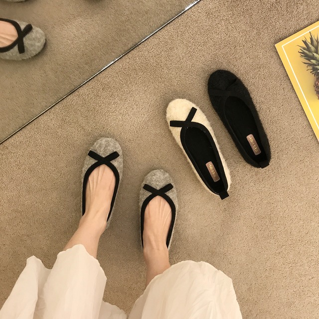 【リボンフラットバレエシューズ 】P02499