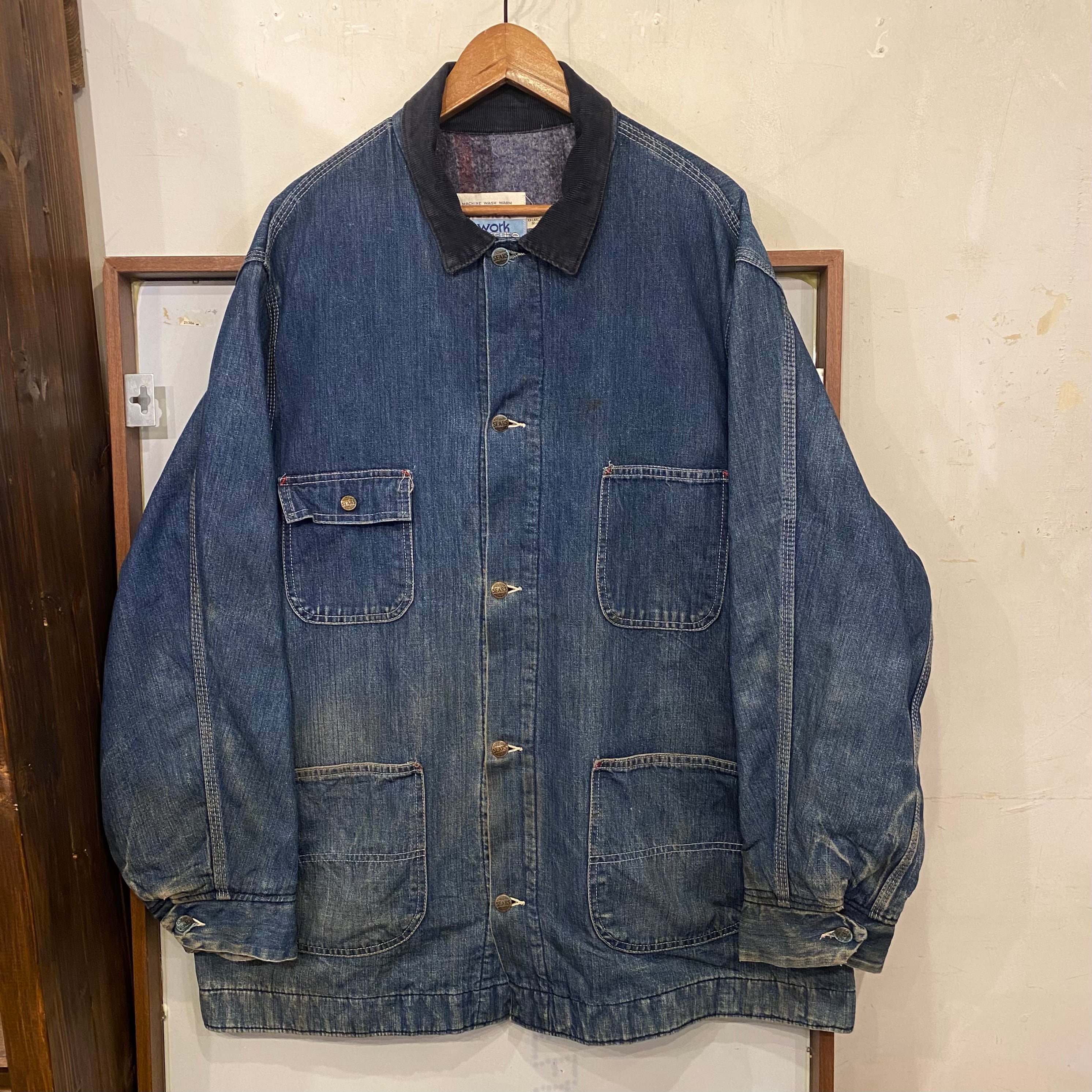 着用画像】XXL‼️ 70s vintage Sears デニムカバーオール | zuccaro