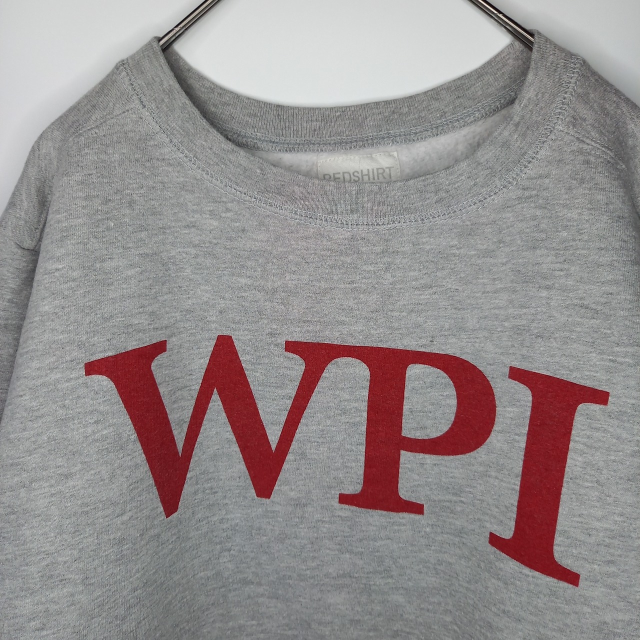 RED SHIRT　クルーネック　スウェット　プリント　トレーナー　グレー　L