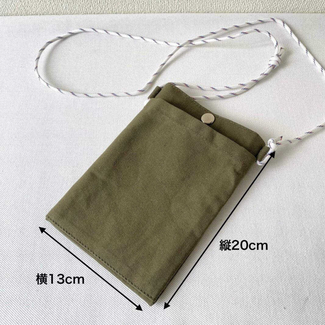 全6色】外ポケット付きスマホショルダー／倉敷帆布 11号帆布【受注製作
