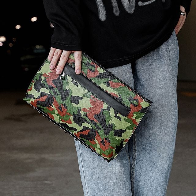 予約販売】クラッチバッグ ハンドバッグ メンズ ポップ 迷彩柄