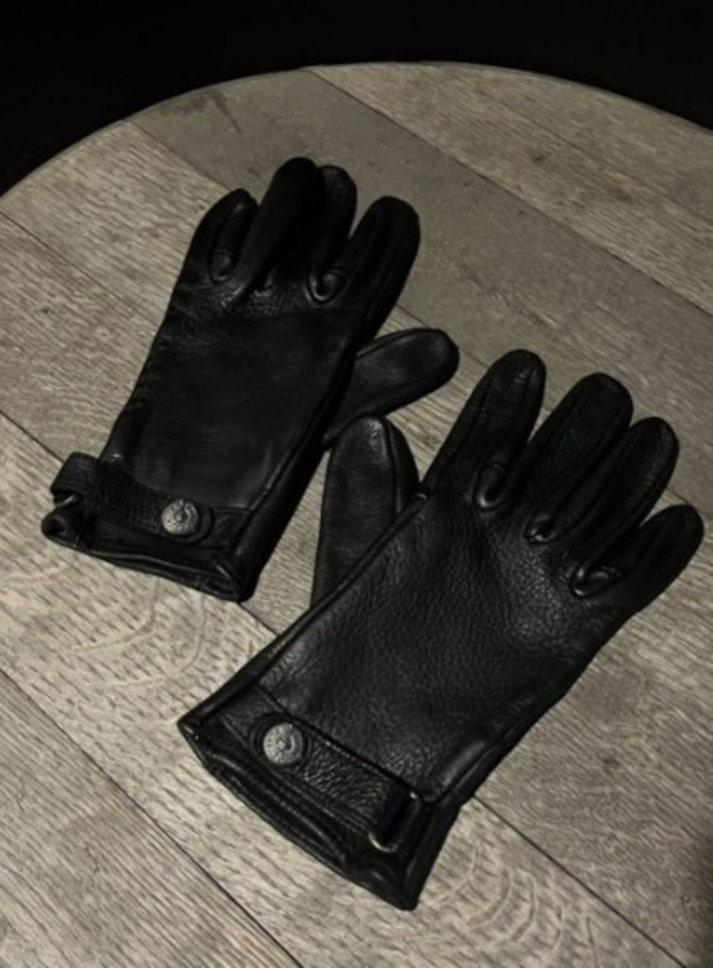CHROME HEARTS クロムハーツ レザーグローブ サイズ8 廃盤/ホースシュー カシミア カシミヤ 手袋