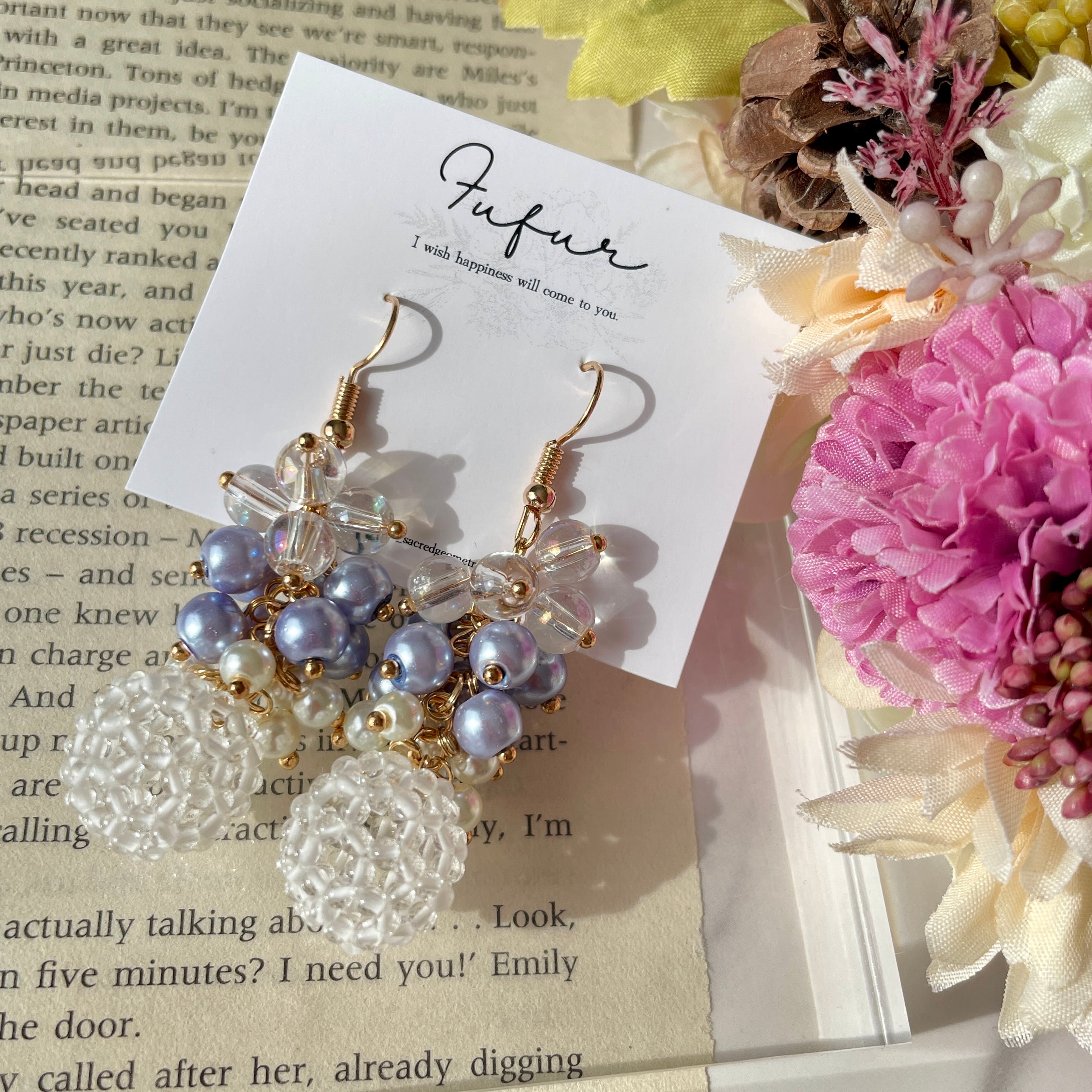 キラキラパープル×水晶フラーレンアクセサリー | FuFuR