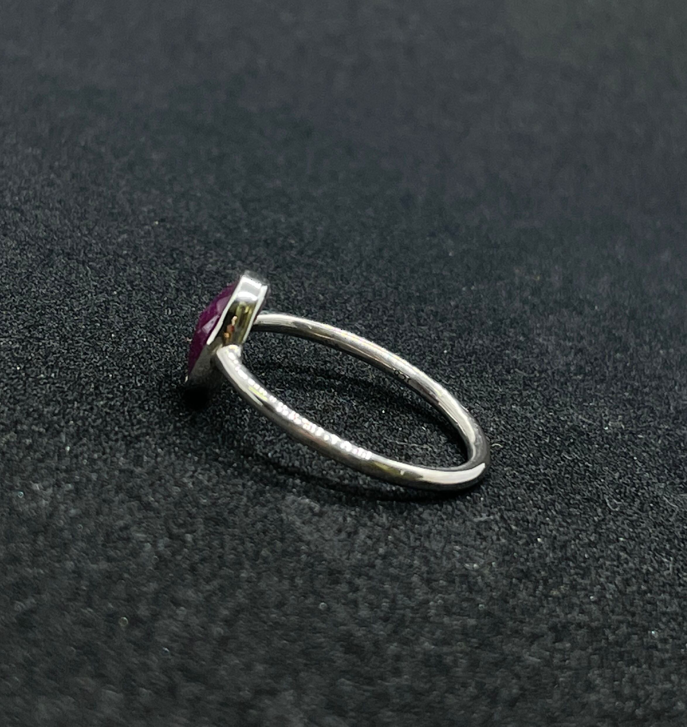 ルビー(大きめ)天然石 インド製シルバーリング | aitabaar