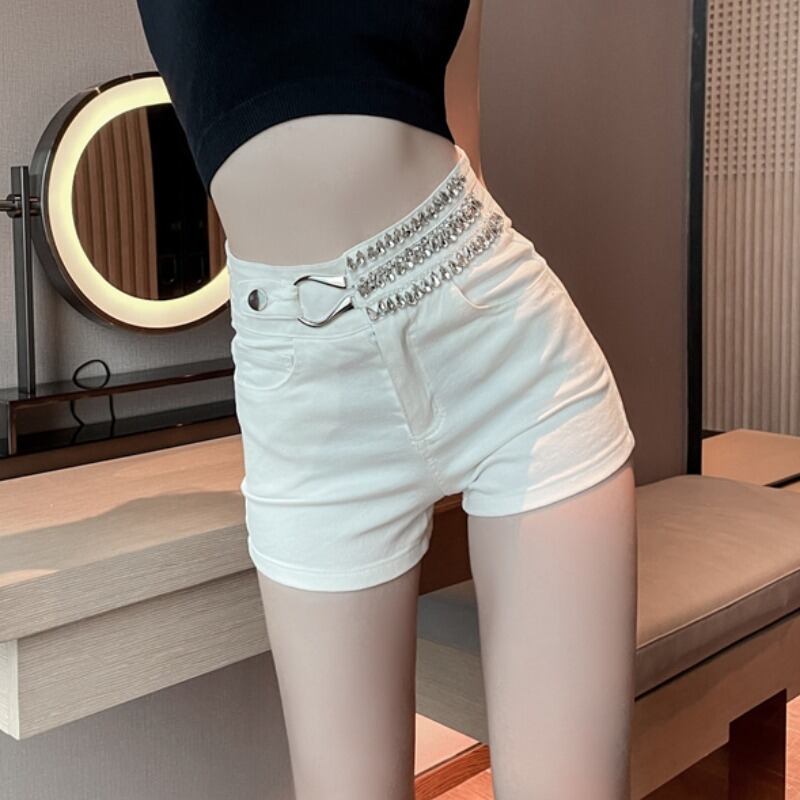 ショーツ ハイウェストウェストルーズワイドレッグパンツ ブルマー ワイドパンツ ハンチェンe51048673844