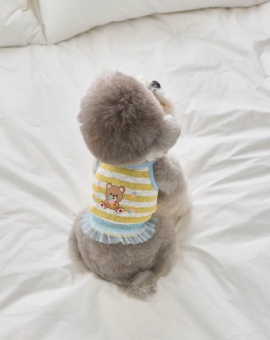 予約【eomuk】Sunday Stripe Halterneck (Yellow)