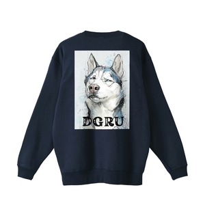 シベリアンハスキー　バックプリントスウェット