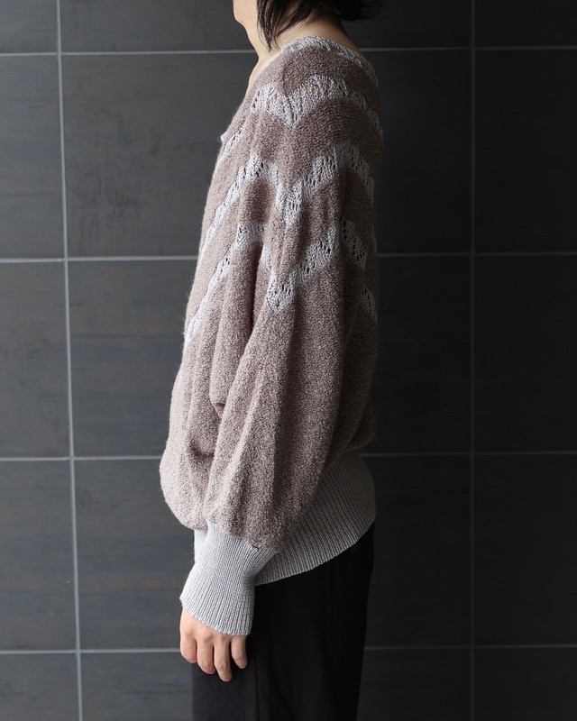 v-neck design rib knit