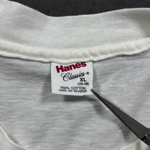 80s Hanes solid TEE white XL 古着