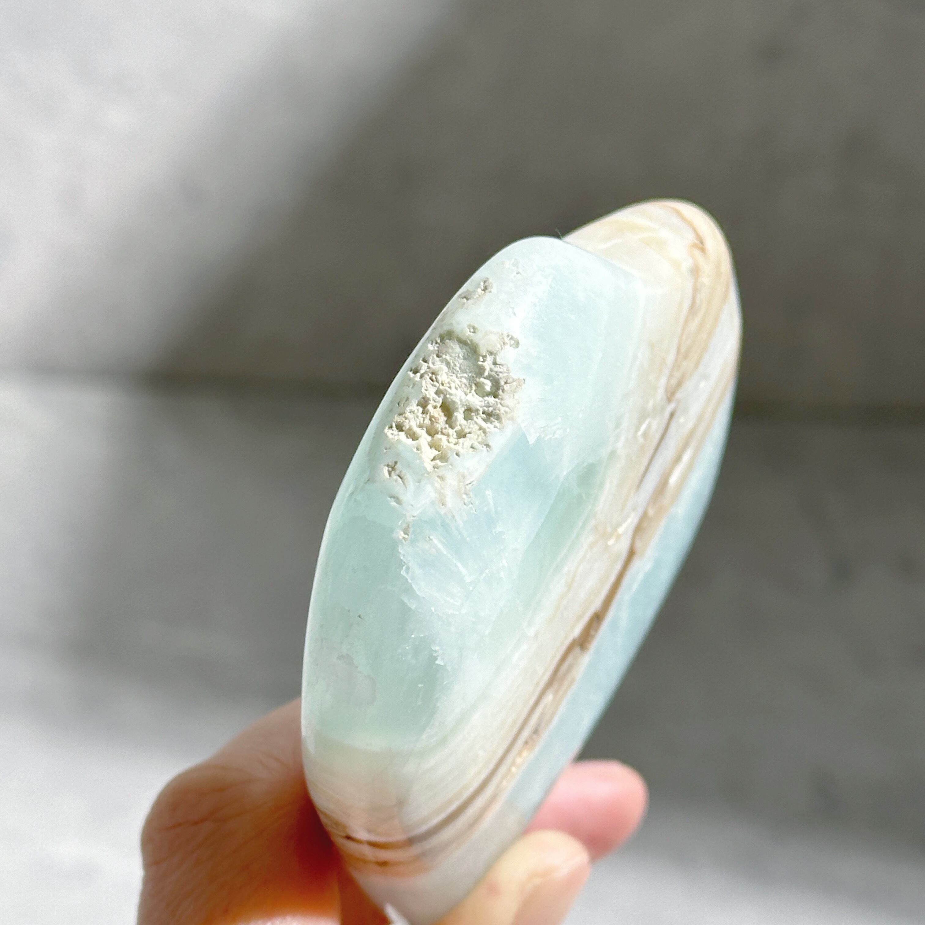 カリビアンブルーカルサイト ハート93◇Caribbian Blue Calcite