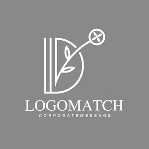 花を飾るDのロゴ