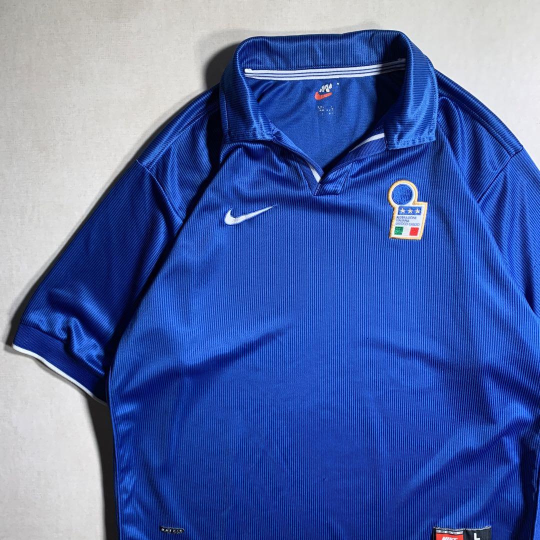 NIKEナイキ1998年製ヴィンテージITALIAイタリア代表サッカーシャツL青