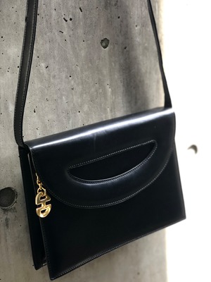 CELINE　セリーヌ　カットアウト 　レザー　2way　クラッチ　ショルダーバッグ　ブラック　vintage　ヴィンテージ　オールドセリーヌ　p7aitt