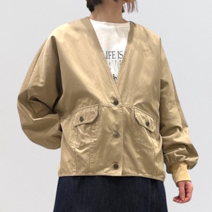 PASSIONE V-neck satin twill jacket