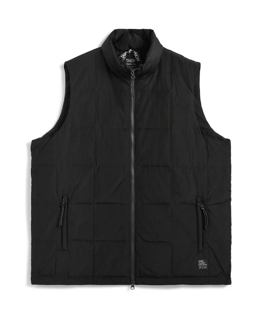 TAION (タイオン) - SPORTS CLASSIC TRACK DOWN VEST (スポーツクラシックトラックダウンベスト) TAION-002WZSC BLACK ユニセックス