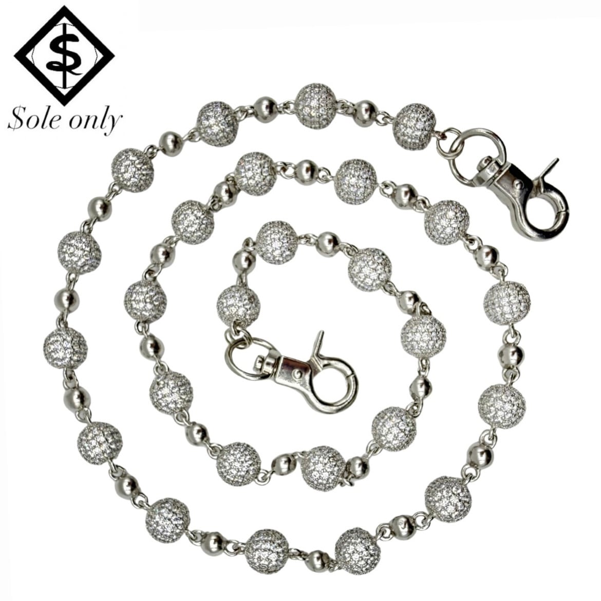 ole only CZ Diamond 4mm Tennis Chain Necklace Silver 22inch 24inch
