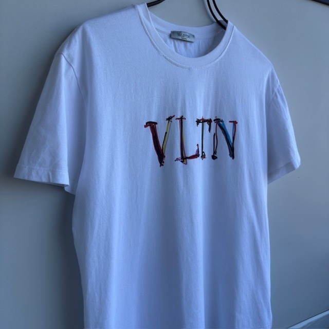 VALENTINO ヴァレンティノ Tシャツ VLTNロゴ 2017SS イタリア製 コットン M 古着 画像2