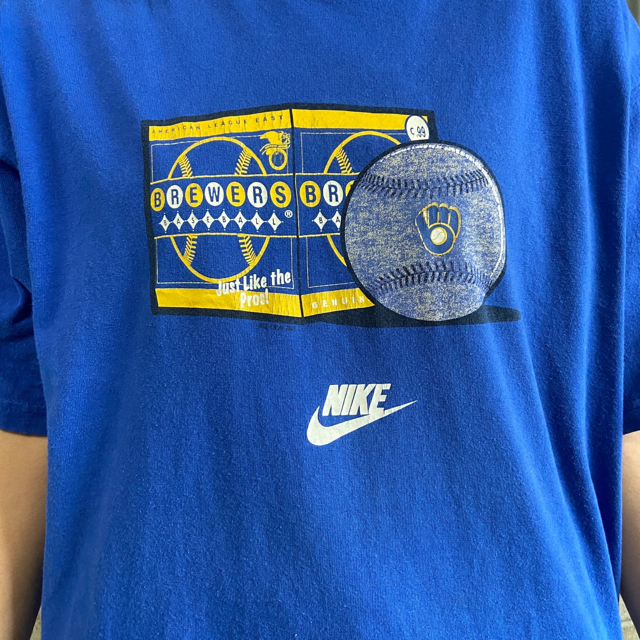 00年代 NIKE ナイキ MLB ミルウォーキー・ブルワーズ チームプリントT 
