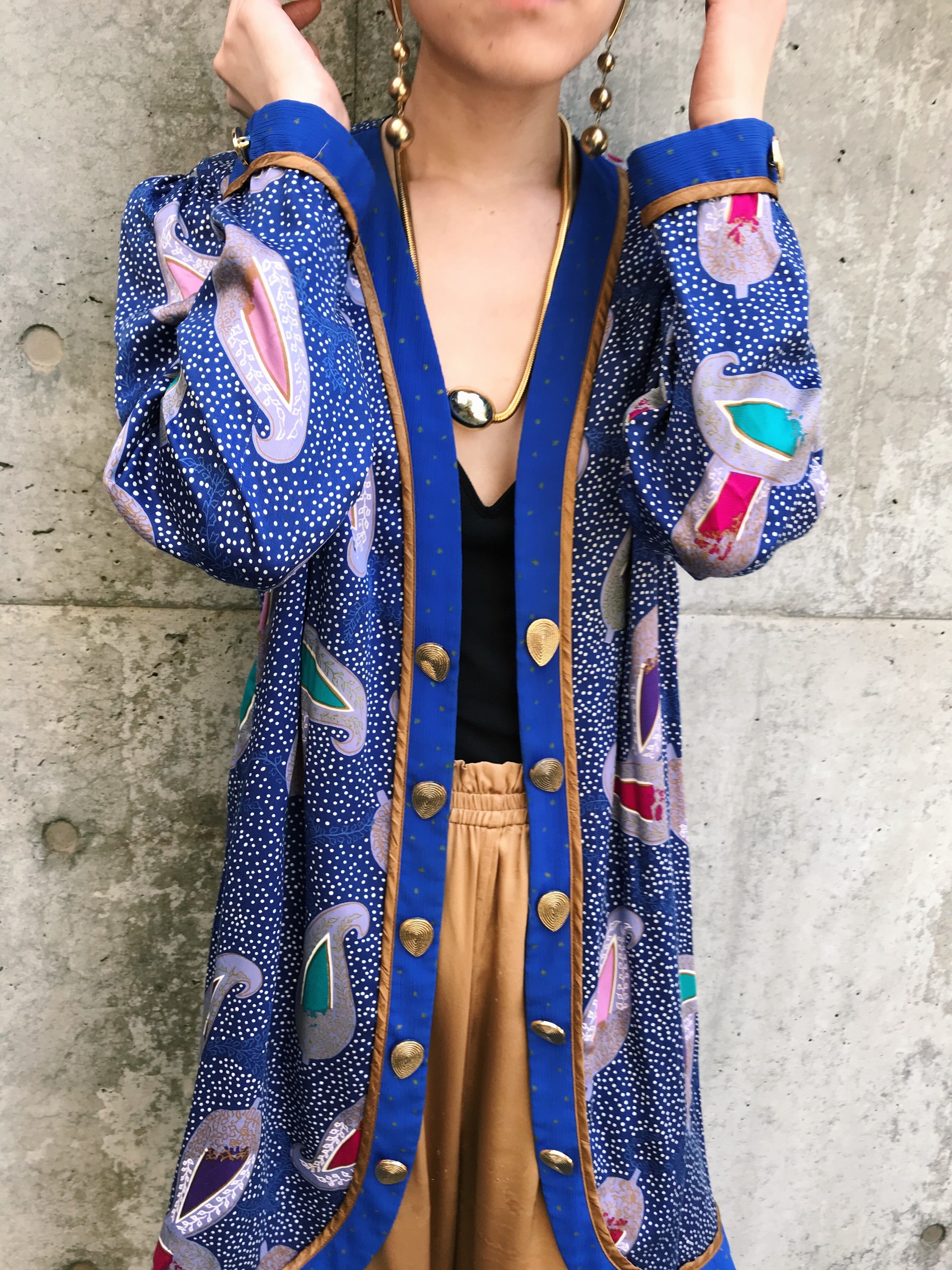 Jeanne Marc blue paisley rayon  haori ( ジェーンマーク ブルー × ペイズリーレーヨン  羽織り )